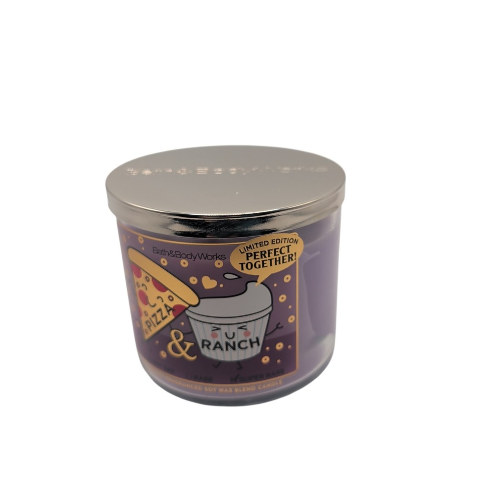Bath & Body Works Candle 14.5oz Purple Pizza & Ranch 3-Wick Soy Blend